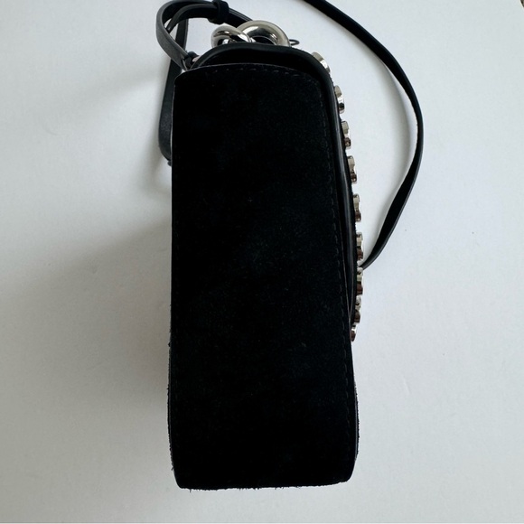 REBECCA MINKOFF Love Too Small Suede Crossbody with Studs Black NWT - Picture 7 of 12